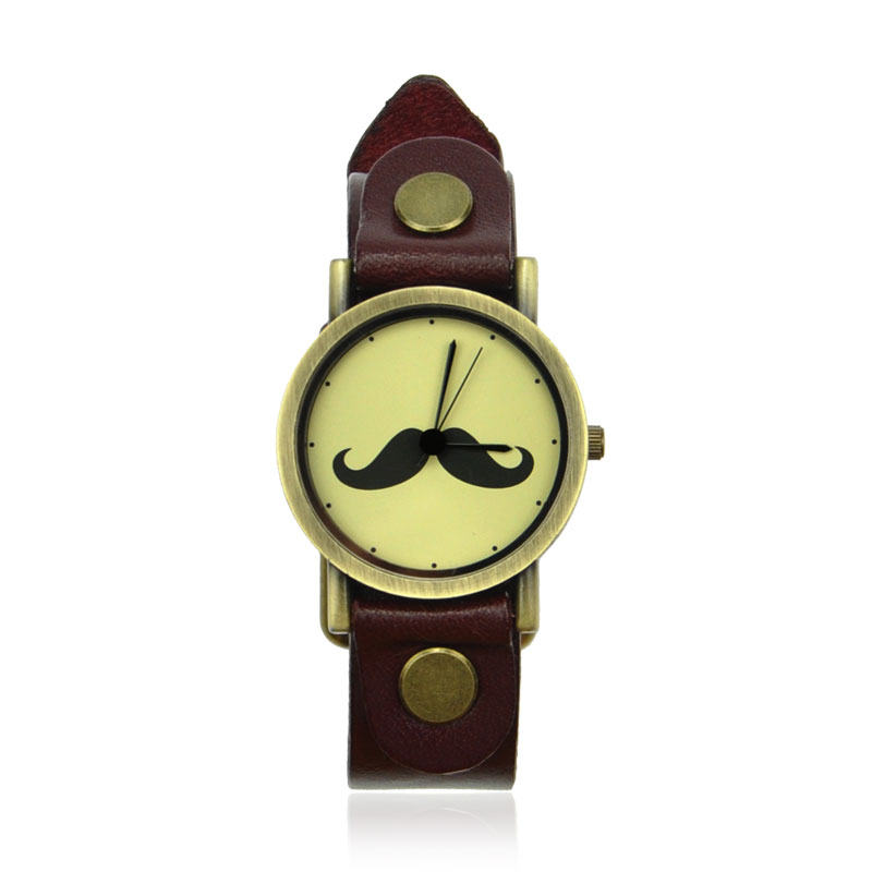 Vintage Red Leather Moustache Watch on Luulla